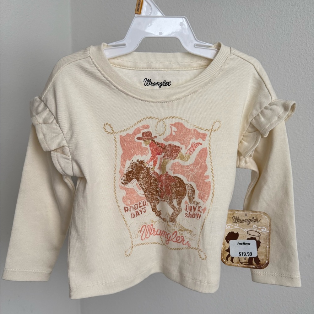 Wrangler Kids Cream Rodeo Days Long Sleeve Tee